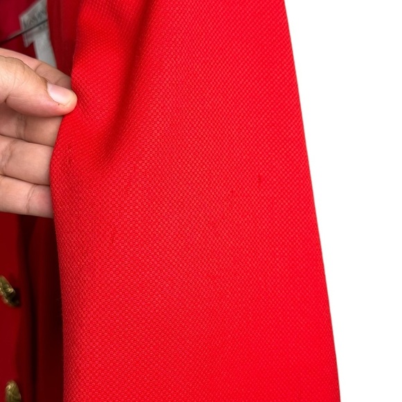 Vintage YSL Encore Size 10 Wool Two Piece Suit Red 90s Power Glam Office Bold - Picture 14 of 16